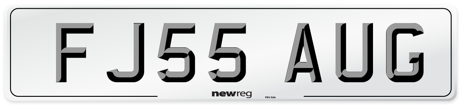 FJ55 AUG Number Plate from New Reg